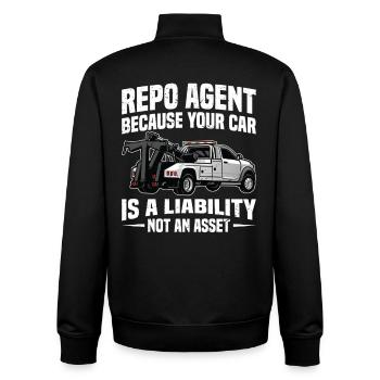  Repoman Asset Recovery Agent Car Recovery Repo - Unisex Organic Zip Sweatshirt by Stanley/Stella - black - Back - AI Model Male 185 light (185cm)