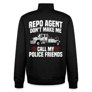  Repo Agent Car Recovery Asset Recovery - Unisex Organic Zip Sweatshirt by Stanley/Stella - black - Back - AI Model Male 185 light (185cm)