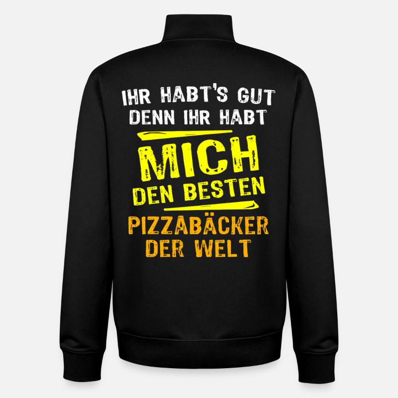 Pizzabäcker Geschenk - Unisex Organic Zip Sweatshirt von Stanley/Stella - Schwarz