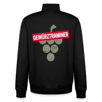 Gewürztraminer Rebe Vintage Weintrinker und Winzer - Unisex Organic Zip Sweatshirt von Stanley/Stella - Schwarz - Hinten - AI Model Male 185 light (185cm)