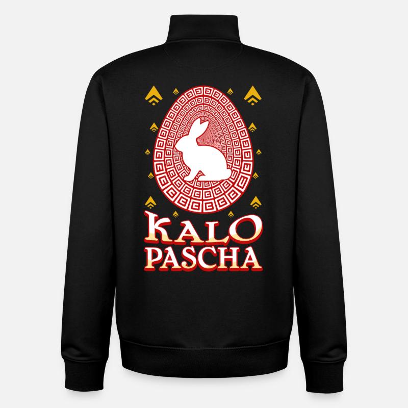 Kalo Pascha Happy Easter Greek Easter - Unisex Organic Zip Sweatshirt by Stanley/Stella - black