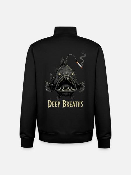 Deep Breath Cigarette Frogfish - Unisex Organic Zip Sweatshirt by Stanley/Stella - black
