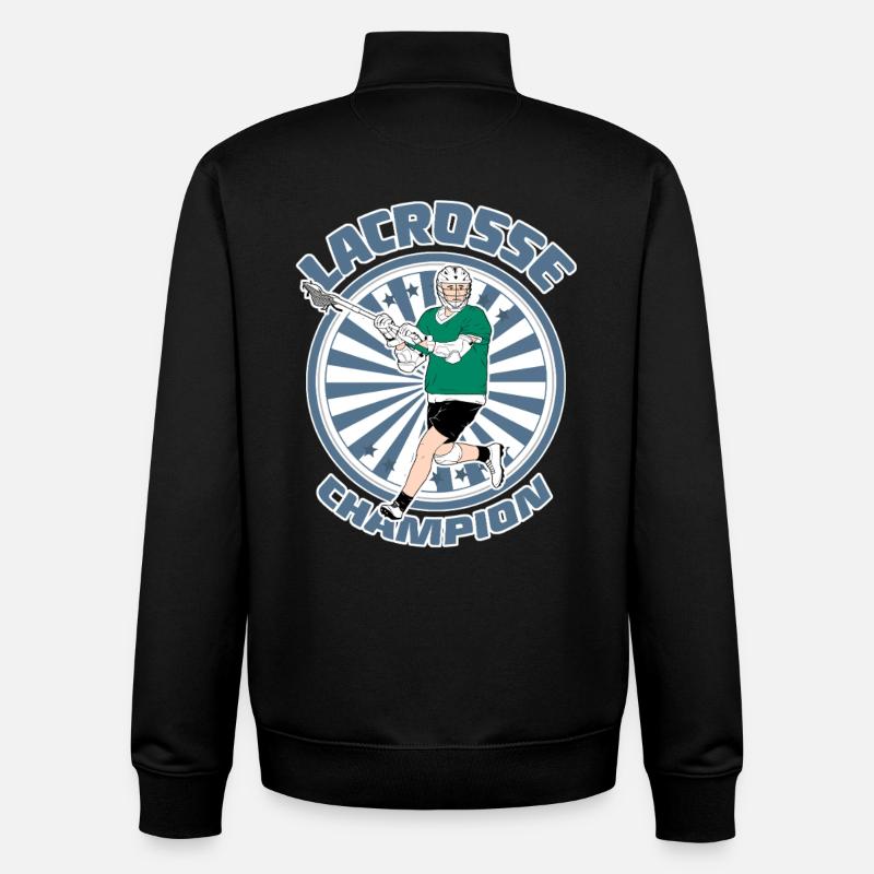 Lacrosse Spieler - Unisex Organic Zip Sweatshirt von Stanley/Stella - Schwarz