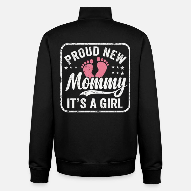Werdende Mama & Mutter, Geburt Tochter Mädchen - Unisex Organic Zip Sweatshirt von Stanley/Stella - Schwarz