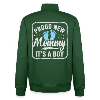 Werdende Mama & Mutter, Geburt Sohn Junge - Unisex Organic Zip Sweatshirt von Stanley/Stella - Flaschengrün - Hinten - AI Model Male 185 dark (185cm)
