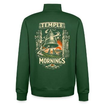 Voyage à Bali Temple Matin - Sweat zippé unisexe en coton bio Stanley/Stella - vert bouteille - Dos - AI Model Male 185 dark (185cm)