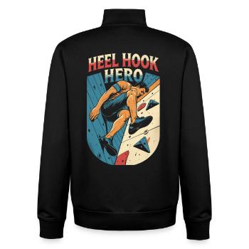 Indoor Klettern Indoorklettern Heel Hook Hero - Unisex Organic Zip Sweatshirt von Stanley/Stella - Schwarz - Hinten - AI Model Male 185 light (185cm)