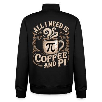 Chemise Pi Kaffee – Tout ce qu’il me faut, c’est du café et du Pi - Sweat zippé unisexe en coton bio Stanley/Stella - noir - Dos - AI Model Male 185 light (185cm)