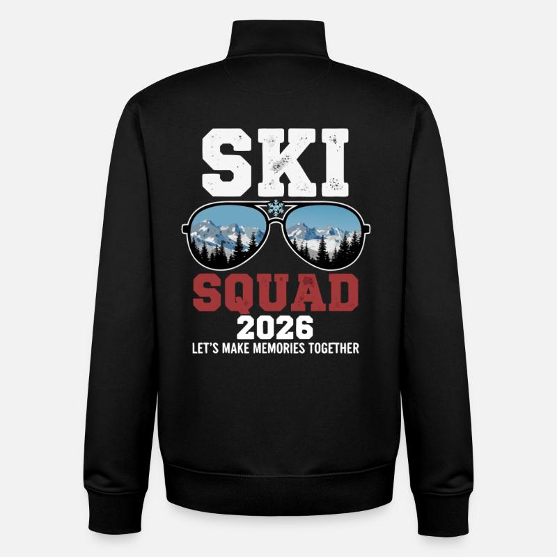 Ski Squad Vacances de ski 2026 - Sweat zippé unisexe en coton bio Stanley/Stella - noir