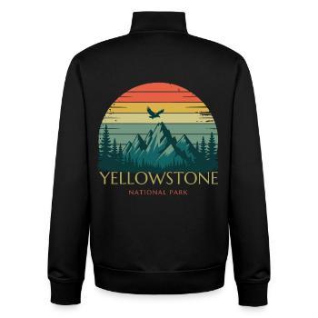 Yellowstone National Park - Unisex Organic Zip Sweatshirt by Stanley/Stella - black - Back - AI Model Male 185 light (185cm)