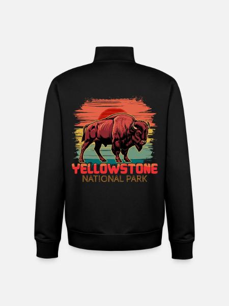 Buffalo Yellowstone Nationalpark - Unisex Organic Zip Sweatshirt von Stanley/Stella - Schwarz