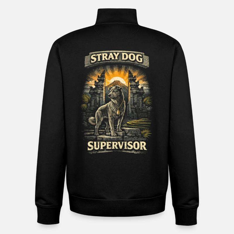 Bali Reise Stray Dog Supervisor - Unisex Organic Zip Sweatshirt von Stanley/Stella - Schwarz