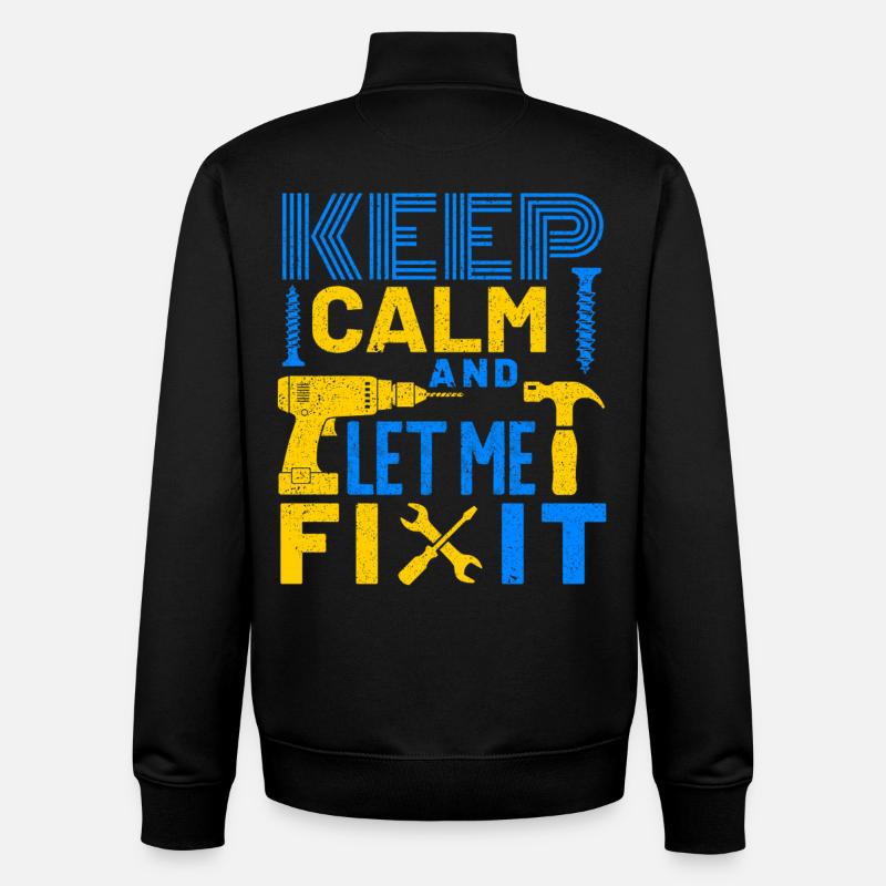 Keep Calm and Let me Fix It - Unisex Organic Zip Sweatshirt by Stanley/Stella - black