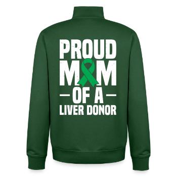  Liver Transplant Organ Donation Mom of a Liver - Unisex Organic Zip Sweatshirt by Stanley/Stella - bottle green - Back - AI Model Male 185 dark (185cm)
