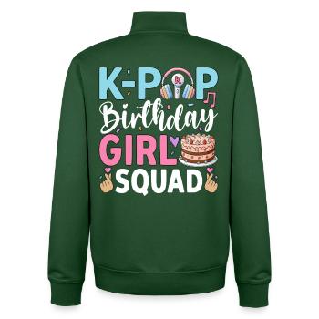 K-Pop Birthday Girl Squad - Unisex Organic Zip Sweatshirt von Stanley/Stella - Flaschengrün - Hinten - AI Model Male 185 dark (185cm)