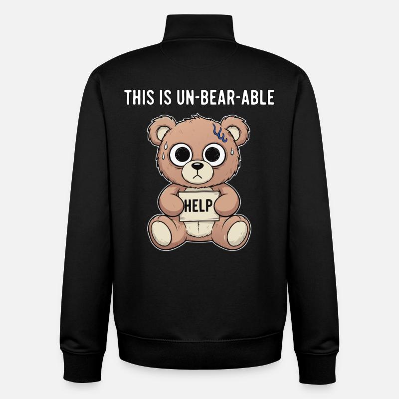 Unbearable Bear Saying - Unisex Organic Zip Sweatshirt by Stanley/Stella - black