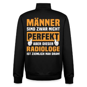 Lustige Radiologe Sprüche - Unisex Organic Zip Sweatshirt von Stanley/Stella - Schwarz - Hinten - AI Model Male 185 light (185cm)