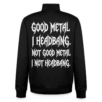 Headbanging Saying Funny Metal Shirt - Unisex Organic Zip Sweatshirt by Stanley/Stella - black - Back - AI Model Male 185 light (185cm)