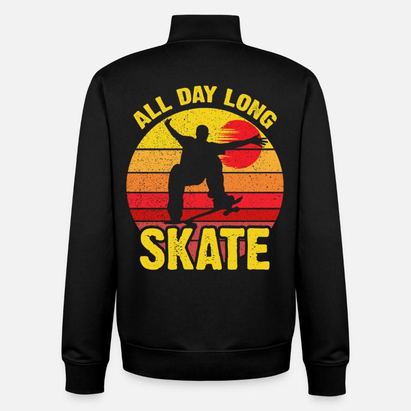 Ganztägiger Skate Retro Sunset - Unisex Organic Zip Sweatshirt von Stanley/Stella - Schwarz