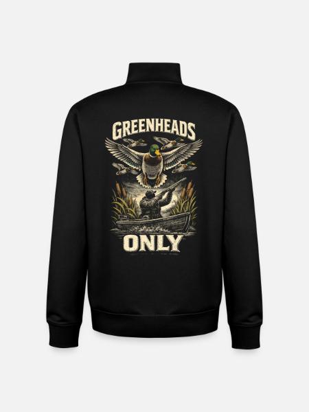 Duck Hunting Greenheads Only - Unisex Organic Zip Sweatshirt by Stanley/Stella - black