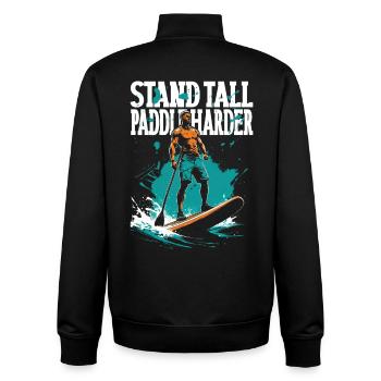 Stand Up Paddle Stand Tall Paddle Harder - Unisex Organic Zip Sweatshirt by Stanley/Stella - black - Back - AI Model Male 185 light (185cm)