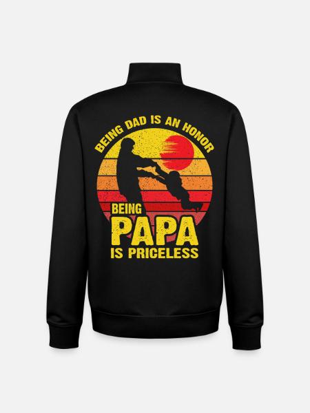 Papa Pride: Priceless Dad Moments - Unisex Organic Zip Sweatshirt by Stanley/Stella - black