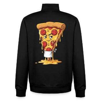 Tablier à pizza cool - Sweat zippé unisexe en coton bio Stanley/Stella - noir - Dos - AI Model Male 185 light (185cm)