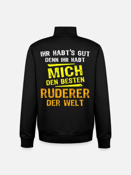 Ruderer Geschenk - Unisex Organic Zip Sweatshirt von Stanley/Stella - Schwarz