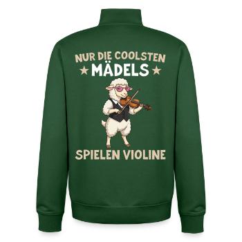 Coole Mädels spielen Violine – Violinistin Schaf - Unisex Organic Zip Sweatshirt von Stanley/Stella - Flaschengrün - Hinten - AI Model Male 185 dark (185cm)