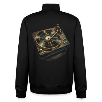 Disques vinyles de collection Vinyl Vinyl Collections - Sweat zippé unisexe en coton bio Stanley/Stella - noir - Dos - AI Model Male 185 light (185cm)