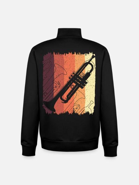 Trumpet Graffiti on Sunset Stripes - Unisex Organic Zip Sweatshirt by Stanley/Stella - black