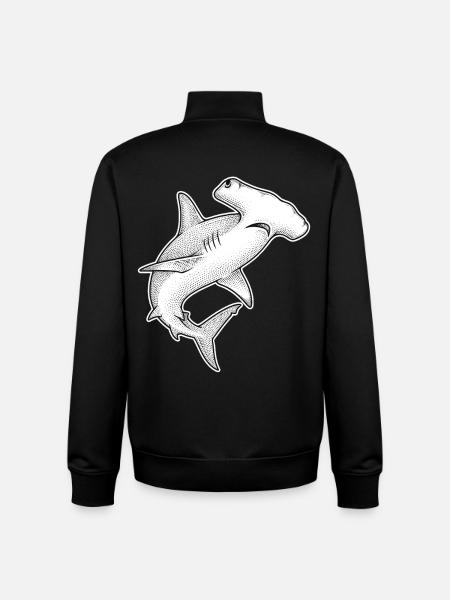 Illustration en points du requin-marteau - Sweat zippé unisexe en coton bio Stanley/Stella - noir