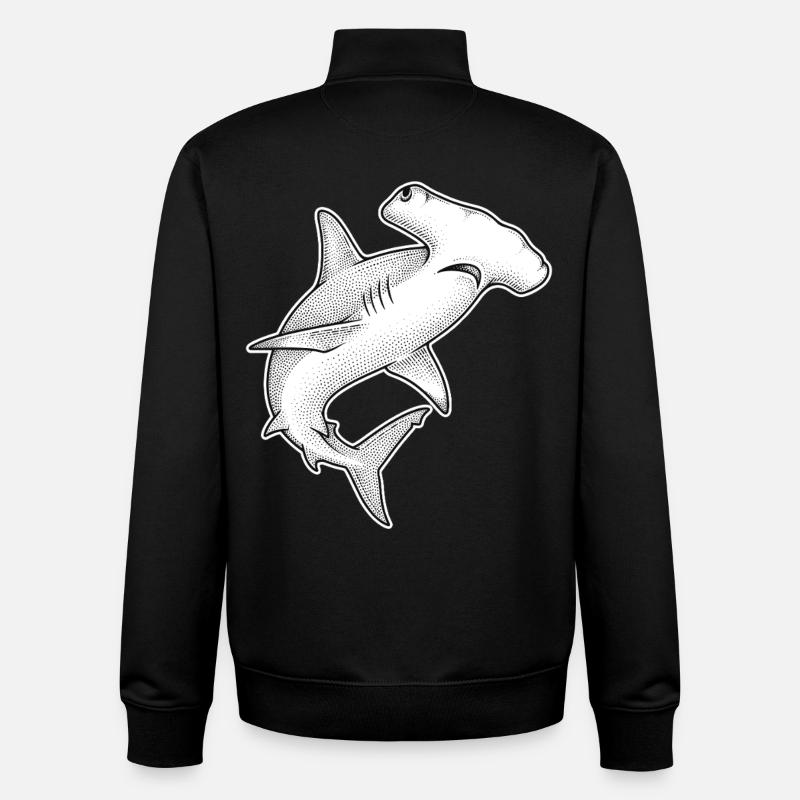 Hammerhai Punkt Illustration - Unisex Organic Zip Sweatshirt von Stanley/Stella - Schwarz