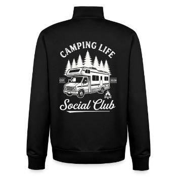 Camping Leben Design für Wohnmobil Fans - Unisex Organic Zip Sweatshirt von Stanley/Stella - Schwarz - Hinten - AI Model Male 185 light (185cm)