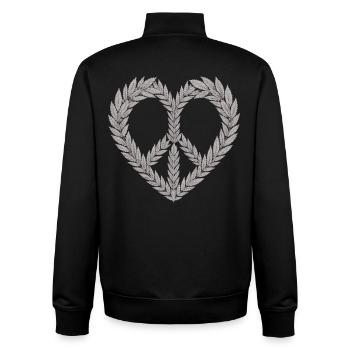 T-shirt en forme de cœur au cannabis – Amour de feuilles de chanvre - Sweat zippé unisexe en coton bio Stanley/Stella - noir - Dos - AI Model Male 185 light (185cm)