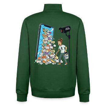 Chatkontrolle Nein Danke Meinungsfreiheit Zensur - Unisex Organic Zip Sweatshirt von Stanley/Stella - Flaschengrün - Hinten - AI Model Male 185 dark (185cm)