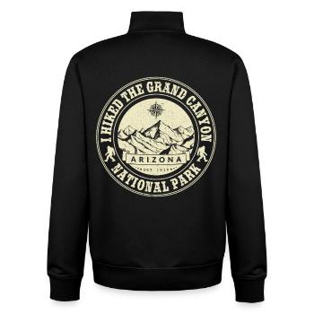 Ich bin im Grand Canyon Nationalpark gewandert - Unisex Organic Zip Sweatshirt von Stanley/Stella - Schwarz - Hinten - AI Model Male 185 light (185cm)