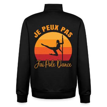 Je Peux Pas J’ai Pole Dance Danse Fitness Humour - Sweat zippé unisexe en coton bio Stanley/Stella - noir - Dos - AI Model Male 185 light (185cm)