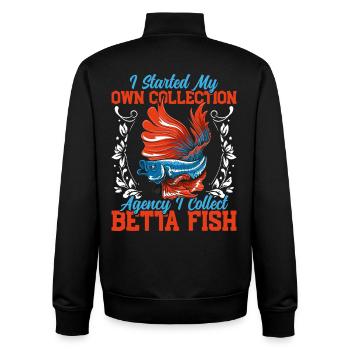 Siamesisches Kämpfendes Süßwasserfischhalter-Aquarium - Unisex Organic Zip Sweatshirt von Stanley/Stella - Schwarz - Hinten - AI Model Male 185 light (185cm)