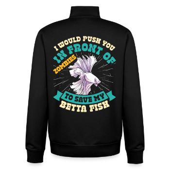 Siamesischer Kampffischbesitzer Aquarium - Unisex Organic Zip Sweatshirt von Stanley/Stella - Schwarz - Hinten - AI Model Male 185 light (185cm)
