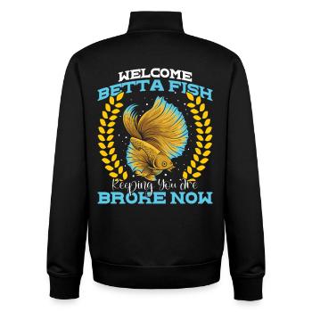 Betta-Fischhalter Aquarist Aquarist Aquarium Siamese - Unisex Organic Zip Sweatshirt von Stanley/Stella - Schwarz - Hinten - AI Model Male 185 light (185cm)