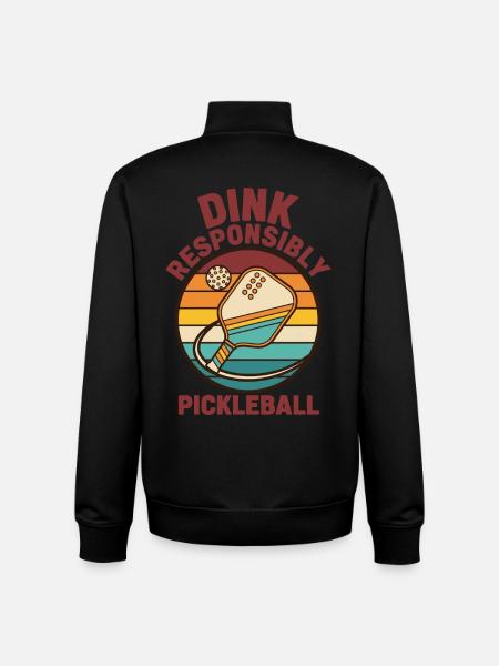 Pickleball Dink Responsibly funny player pickle - Unisex Organic Zip Sweatshirt by Stanley/Stella - black