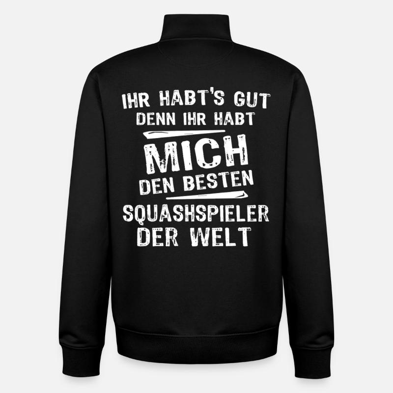 Squashspieler - Unisex Organic Zip Sweatshirt von Stanley/Stella - Schwarz
