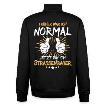 Strassenbauer Spruch - Unisex Organic Zip Sweatshirt von Stanley/Stella - Schwarz - Hinten - AI Model Male 185 light (185cm)