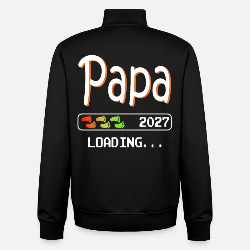 Dad 2027 loading Father-to-be Pregnancy - Unisex Organic Zip Sweatshirt by Stanley/Stella - black