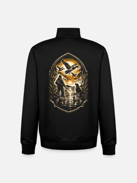 duck shooting - Unisex Organic Zip Sweatshirt by Stanley/Stella - black