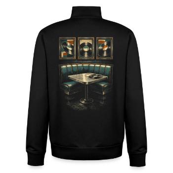 Disques vinyles de collection Vinyl Vinyl Collections - Sweat zippé unisexe en coton bio Stanley/Stella - noir - Dos - AI Model Male 185 light (185cm)