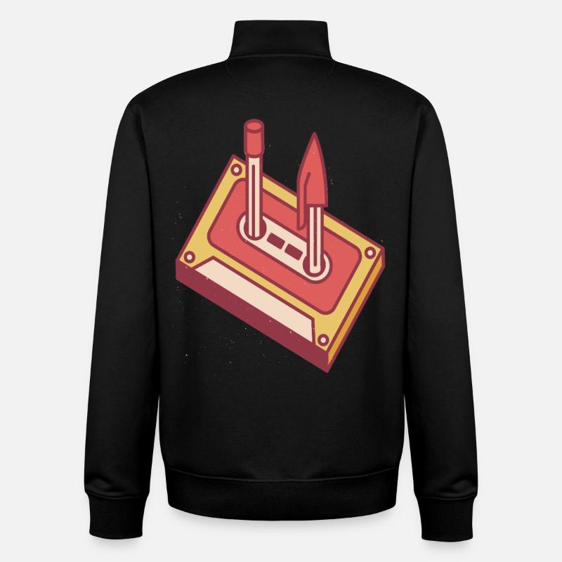 80er & 90er Retro-Party-Kostümkassette - Unisex Organic Zip Sweatshirt von Stanley/Stella - Schwarz