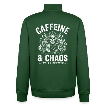 Mechaniker Humor Design für Schrauber Fans - Unisex Organic Zip Sweatshirt von Stanley/Stella - Flaschengrün - Hinten - AI Model Male 185 dark (185cm)