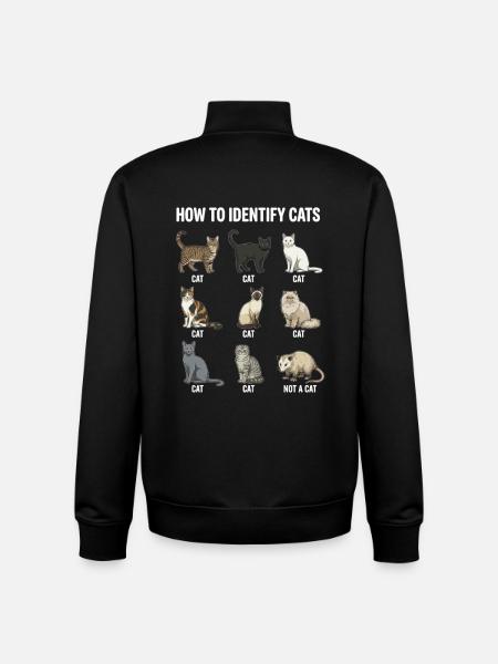 Cat Species Recognition Motif - Unisex Organic Zip Sweatshirt by Stanley/Stella - black